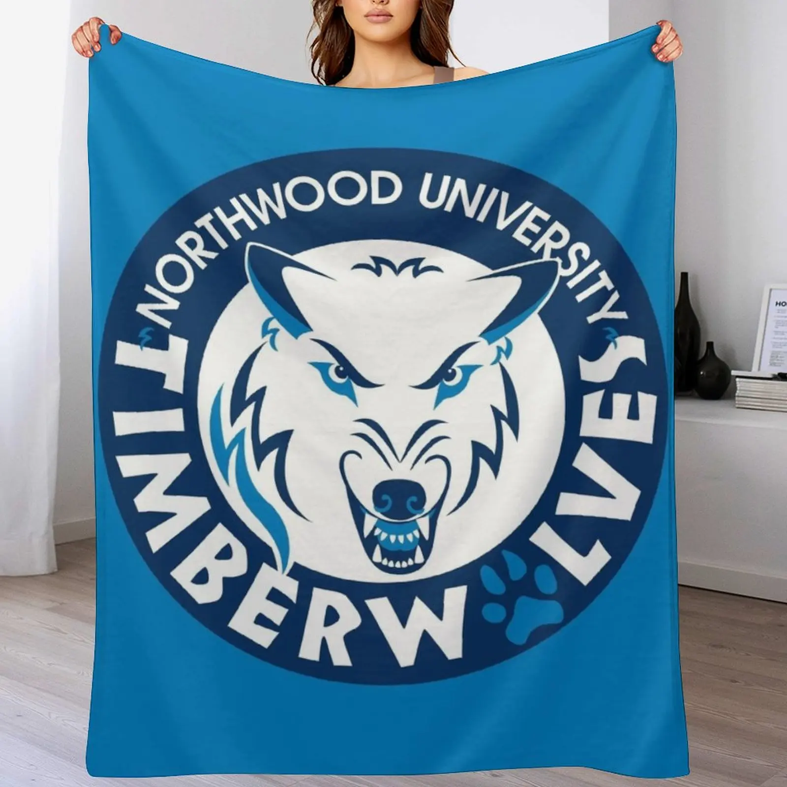 Northwood Timberwolves Throw Blanket couch cozy soft plush fuzzy picnic outdoor blanket 4