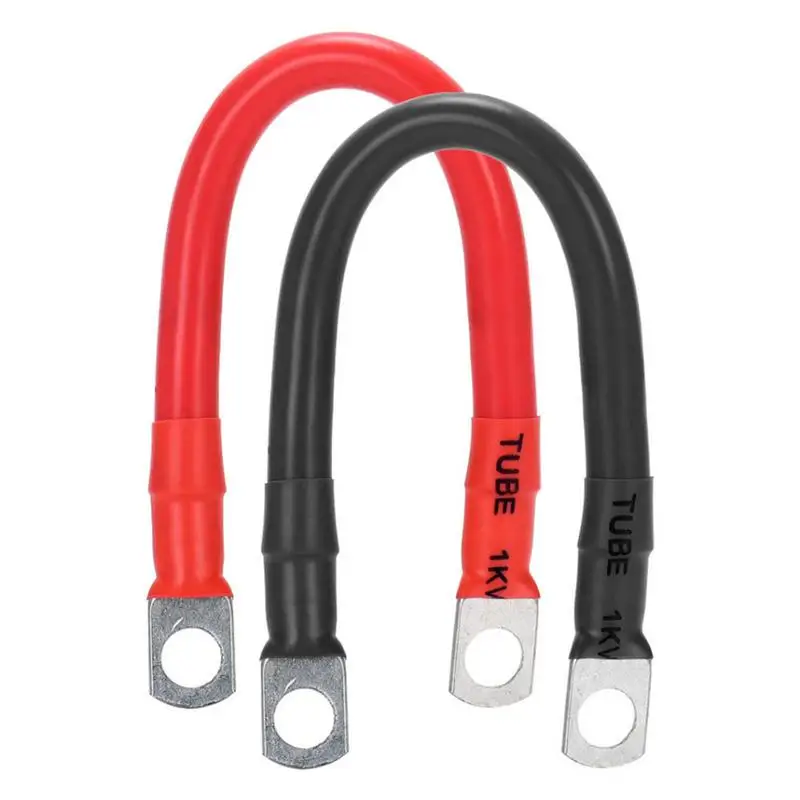 2AWG 4AWG Car Battery Connector Power Inverter Cables 30cm Marine Battery Cable With Lug Awg PVC Insulated Jacket For Auto Boats