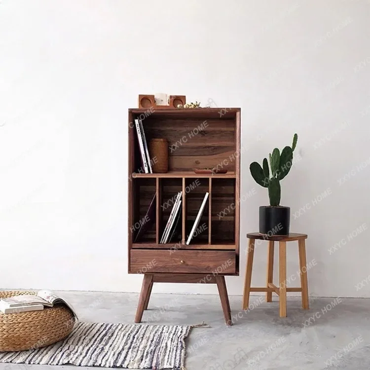 solid wood small bookcase simple modern magazine bookshelf multi-functional storage display home