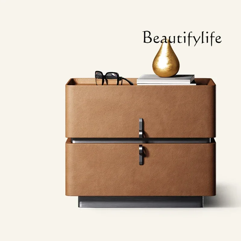 

Bedside table, locker, high-grade light luxury floor, master bedroom bedside table designer original Italian minimalist