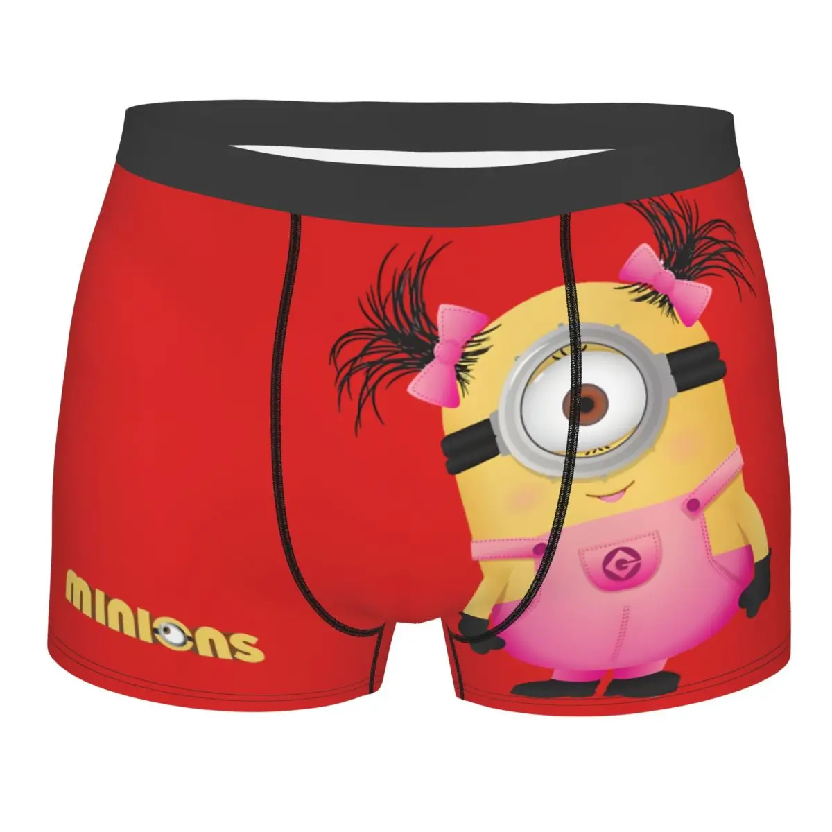 Calzoncillos de Minions Twintails Despicable Me Minions para hombre, ropa interior transpirable, pantalones cortos con estampado, Bóxer