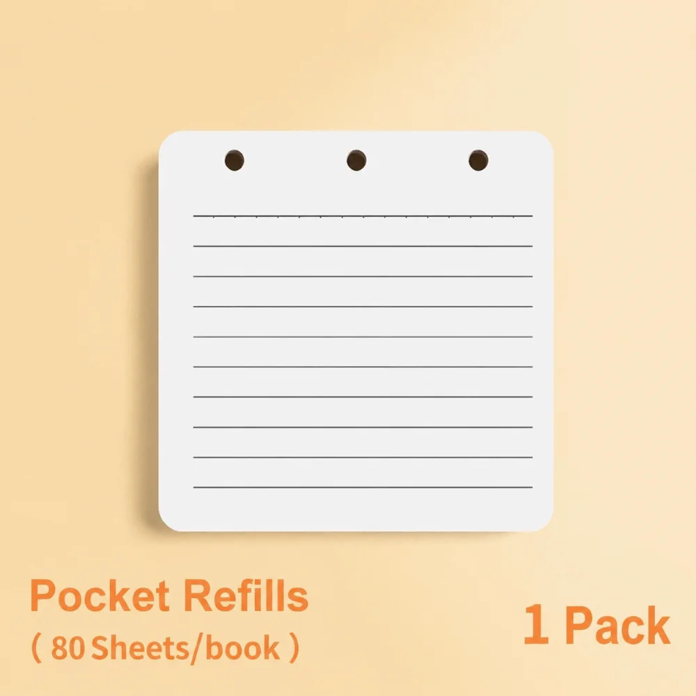 Waterproof A7 Pocket Notebook 3-Ring with Removable Lined Paper Binder Journal PU Leather Memo Pad Office