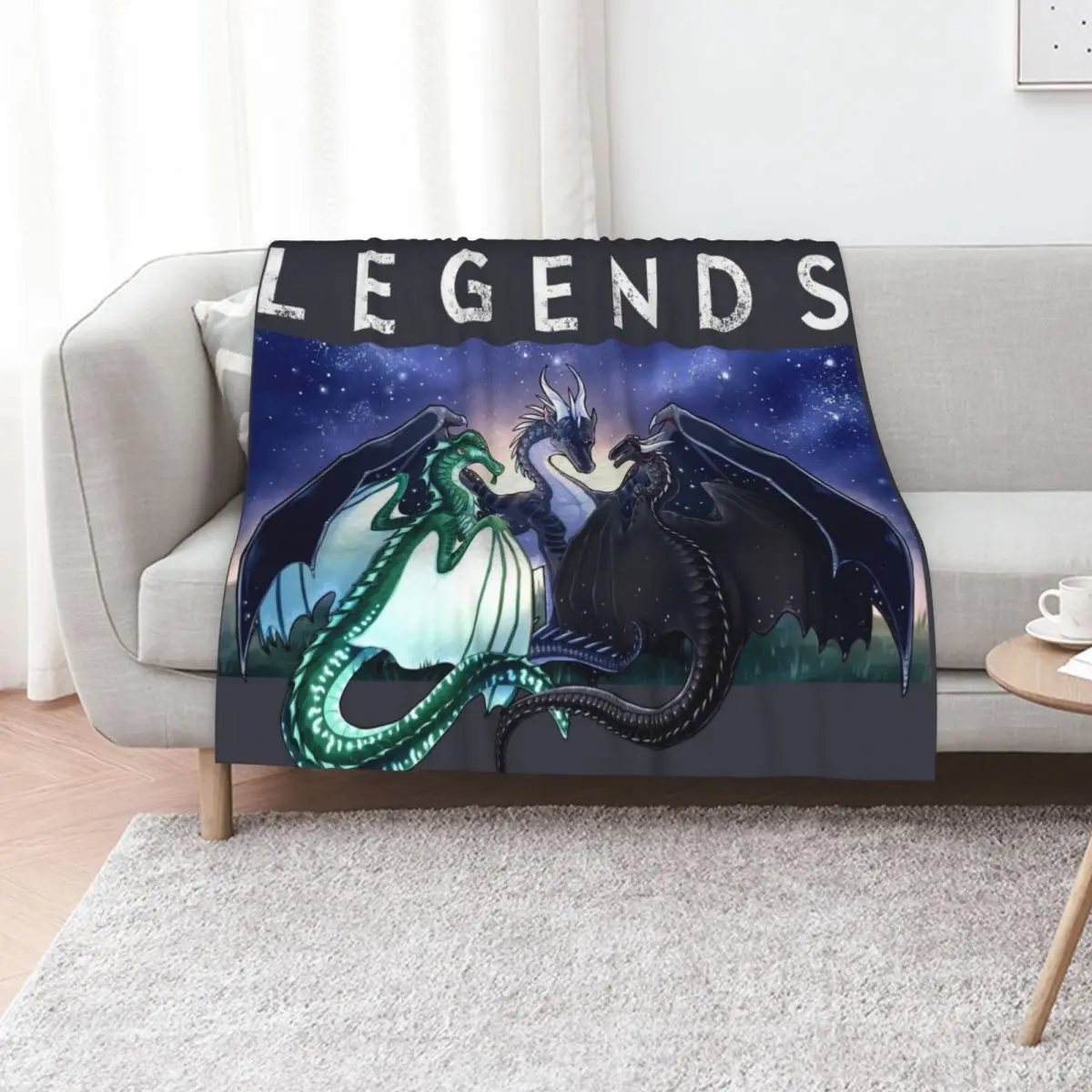 Wings of Fire - Legends - Fathom, Darkstalker, Clearsight Throw Blanket Wrinkle Resistant Lightweight Blanket