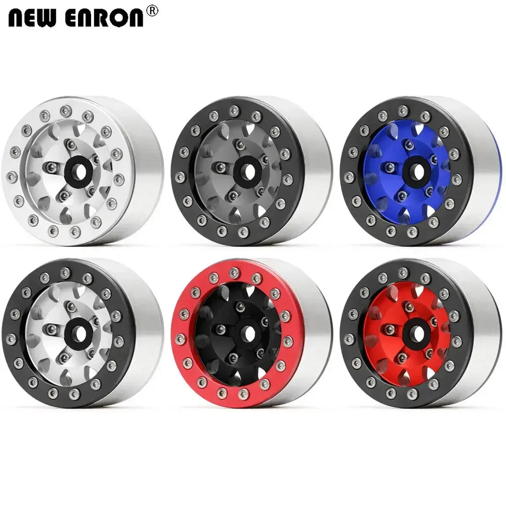 NEW ENRON CNC Aluminium 6061 Beadlock Wheel Rim RC 1/10 1.55 Inch Crawler tires Axial 90069 TF2 CC01 LC70 jimny