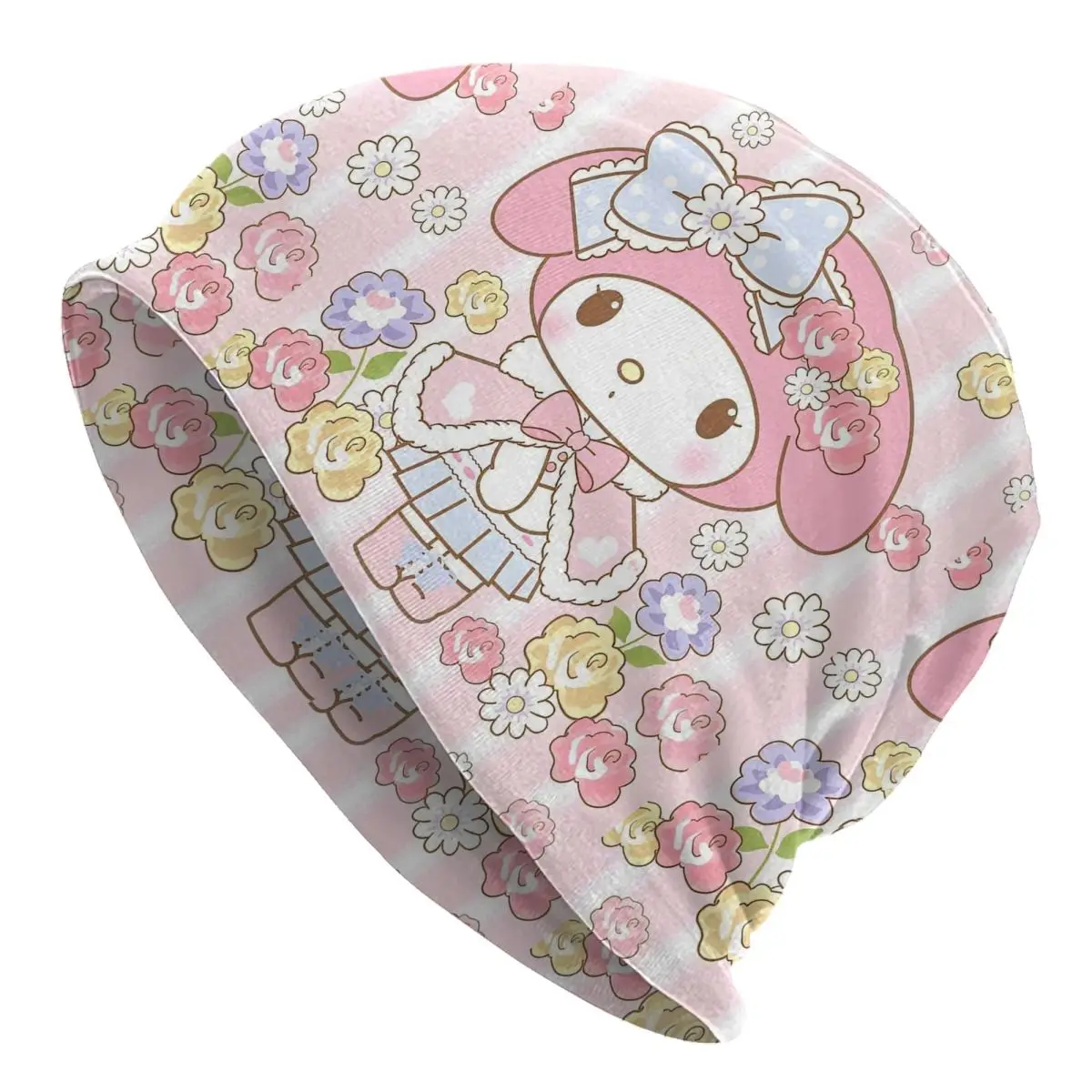 

Kawaii Aesthetics My Melody шапки Sanrio с героями мультфильмов для мужчин и женщин уличные шапочки Skullies шапка весенние теплые термоэластичные шапки с капюшоном