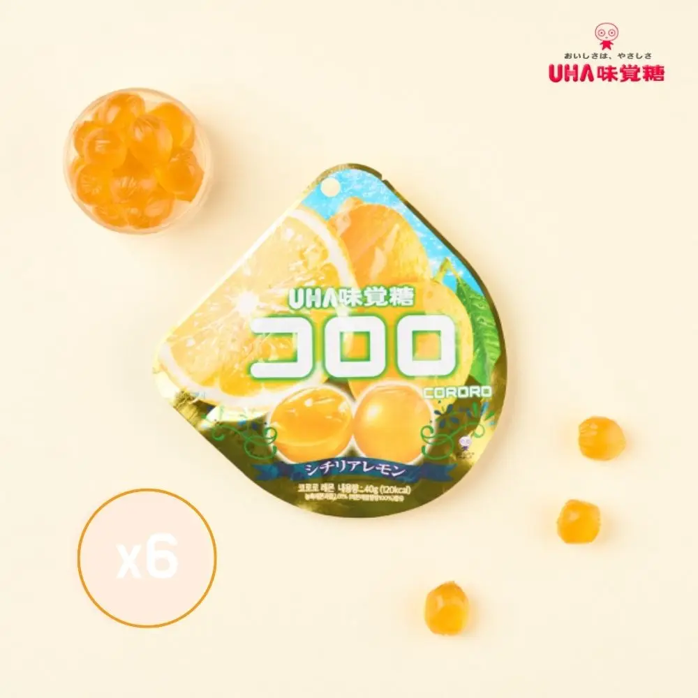 40g * 6 pieces of kikakutocoro lemon-flavored tangled Minkang chewy-gummy jelly