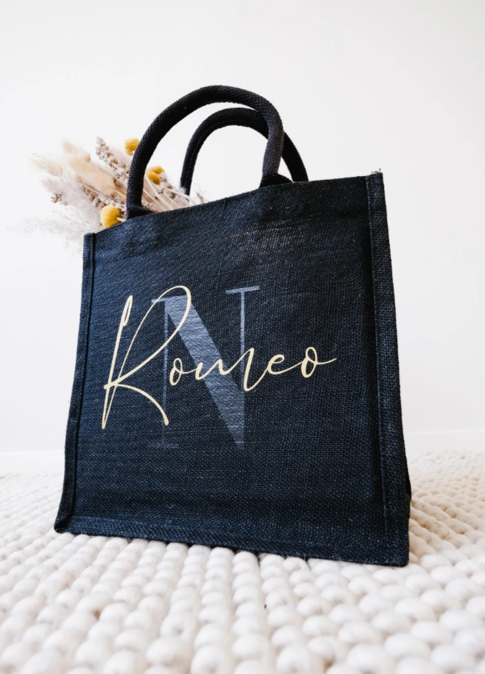 Personalized Jute Bag with Initial and Name | Bachelorette Party | Teacher Farewell Gift Idea | Mother\'s Day Gift | Personalised