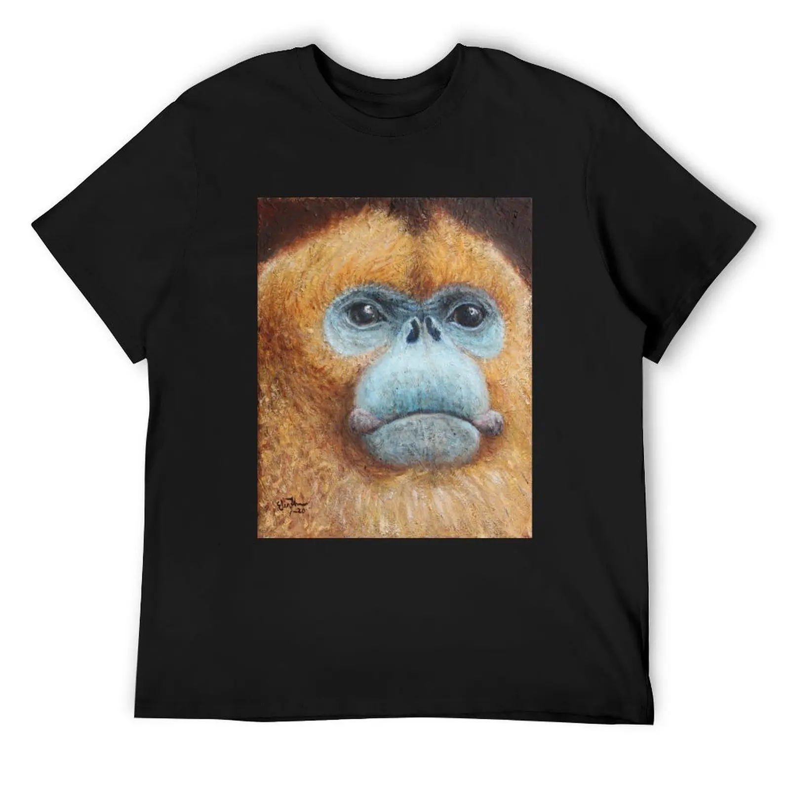 Golden snub-nosed monkey T-Shirt cute clothes boys animal print anime stuff summer top black t shirts for men