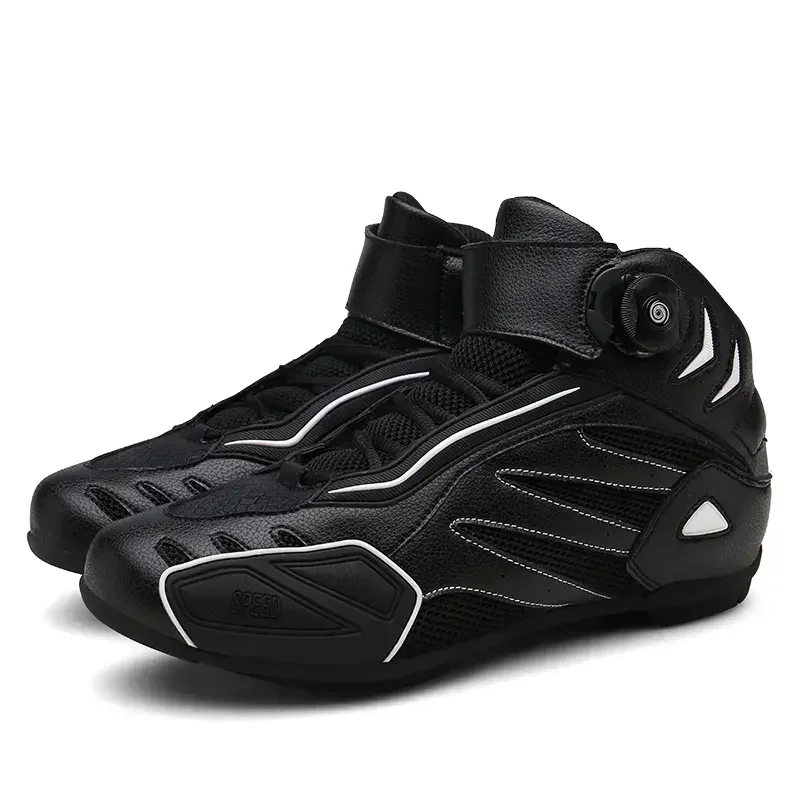 2026 PU Leather Botas Para Motociclista Motorbike Riding Boots Four-season Men Women Motorcycle Boots Breathable Motocross Boot