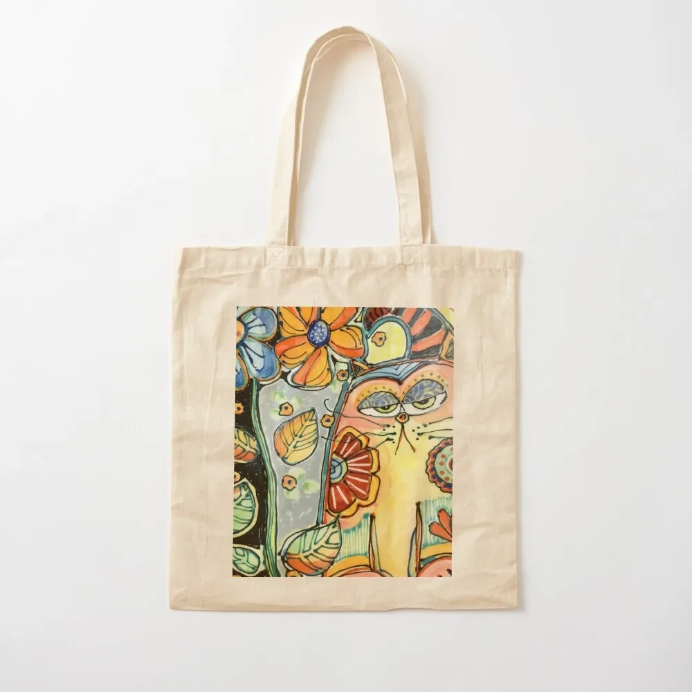 

Cat in the Garden Tote Bag Cloth bag cute pouch bag