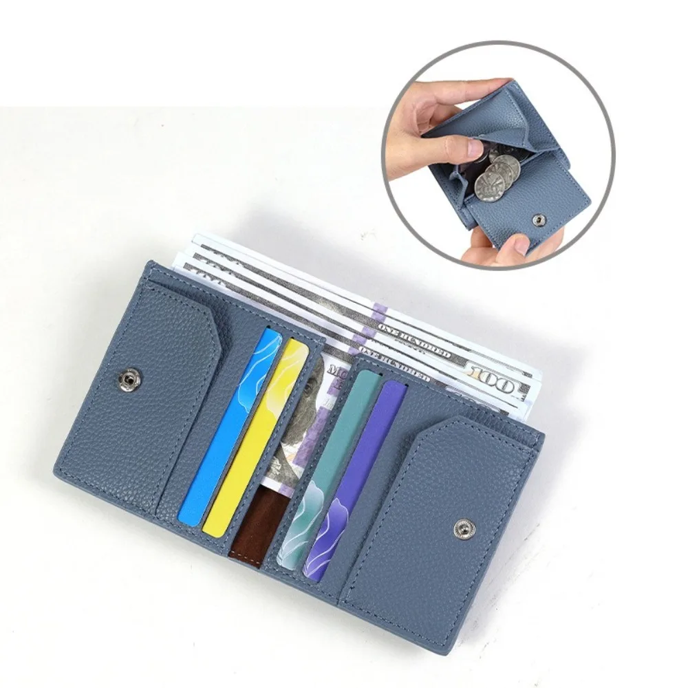 

Новый маленький кошелек из искусственной кожи, однотонный кошелек для монет, сумки для кредитных карт, короткий женский кошелек с несколькими картами