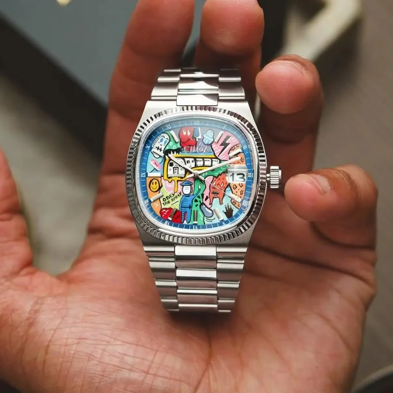 ساعة ريترو مربعة للرجال ماركة فاخرة خفيفة هدية أصلية 2025 ساعة كوارتز جديدة بحزام من الفولاذ المقاوم للصدأ مقاومة للماء