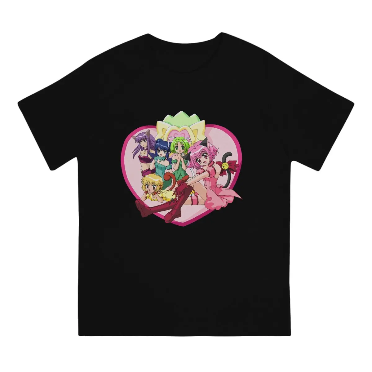 Men's Classic T Shirts Tokyo Mew Mew Japanese Anime Pure Cotton Tops Novelty Short Sleeve Round Collar Tees New Arrival T-Shirts