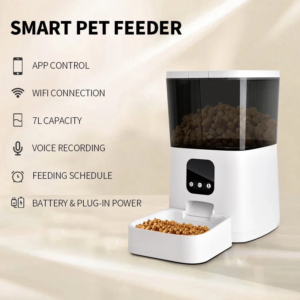 Newest Automatic Food Blows Pet Feeder ABS Plastic WiFi Smart Video Style Pet Feeder For Dog Cat Smart Pet Feeder With Camera