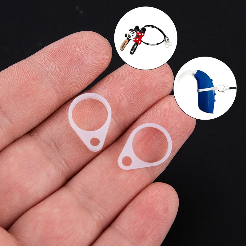 1pair 7/9/11mm Silicone Loops For BTE Hearing Aid Clips Replacement Accessories Hearing Aid Anti-lost Lanyard Silicone Ring