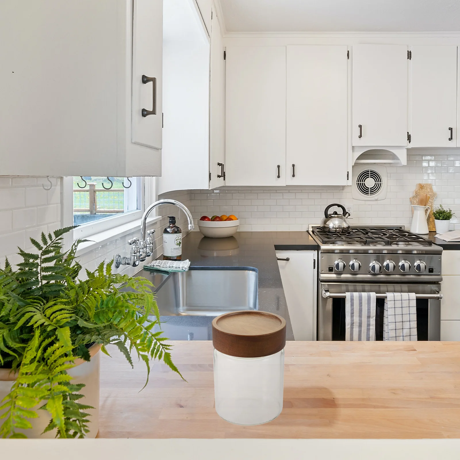 Recipiente de Vidrio Sellado de 350 ml para Granos de Café, Almacenamiento de Alimentos Secos, Té, Cereales, Azúcar, Dulces, Soja, Uso Doméstico en la Cocina