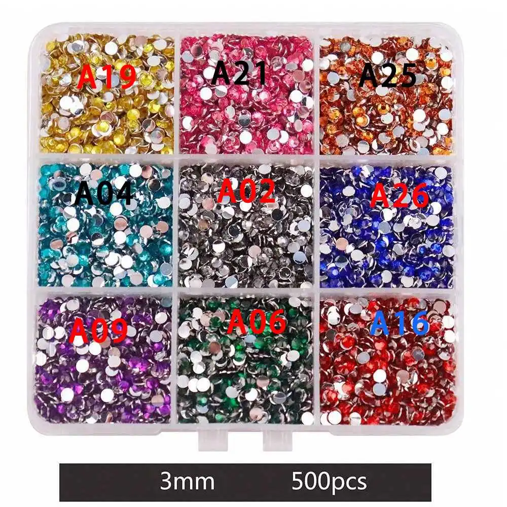 1 Box 3 mm gemischte Farben Set Gelee Flatback Harz Strasssteine für Tasse Kleidersack Schuhe Nail Art Handyhülle Dekoration