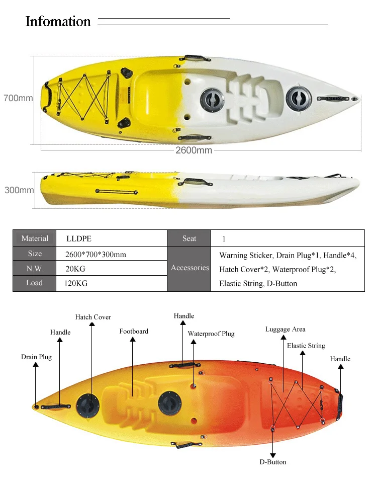 New 2024 Sea Kayak Fishing Foot Pedal Canoe Kayak U Boat Max Ocean Customized Logo Color Material