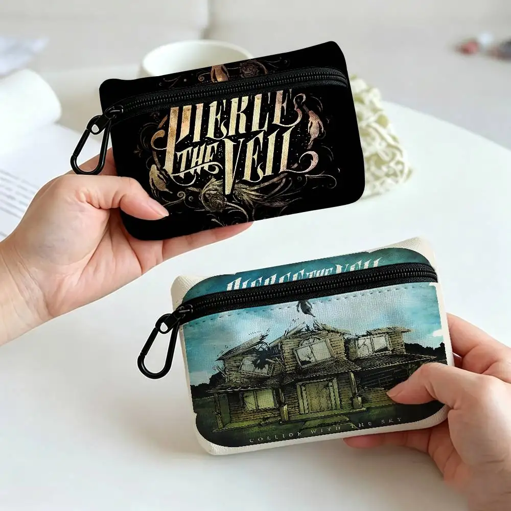 Pierce The Veil Band Post Hardcore Band Wear-resistant Oxford Cloth Coin Purse Portable Backpack Hanging Card Storage Bag