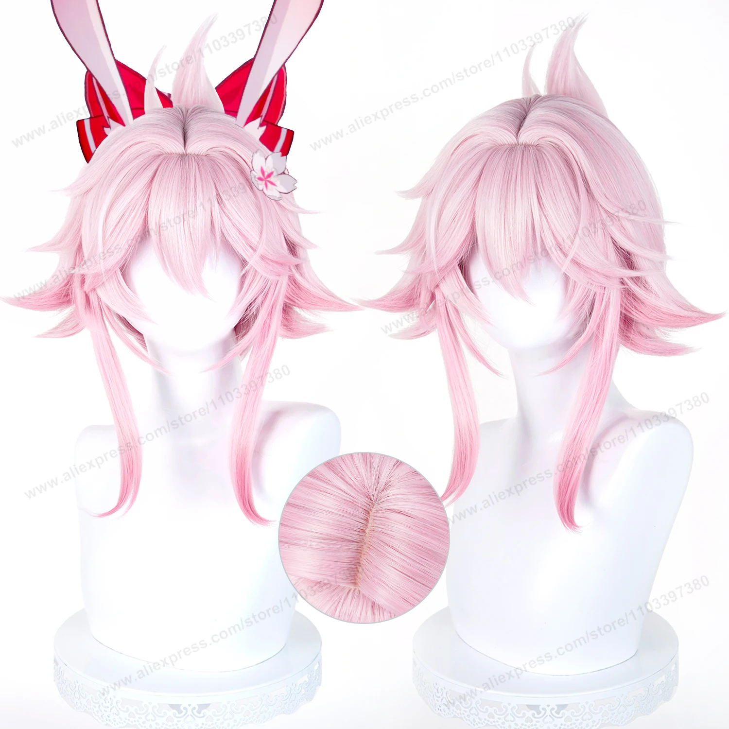 

HSR Evanescia Cosplay Wig 46cm Short Woman Hair Anime Cosplay Wig Halloween Heat Resistant Synthetic Wigs