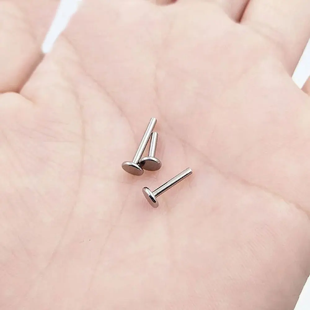 10/50 pz filettatura interna Base 3/4mm fondo per Labret naso orecchini a bottone base universale per labbro lingua accessori per Piercing del corpo