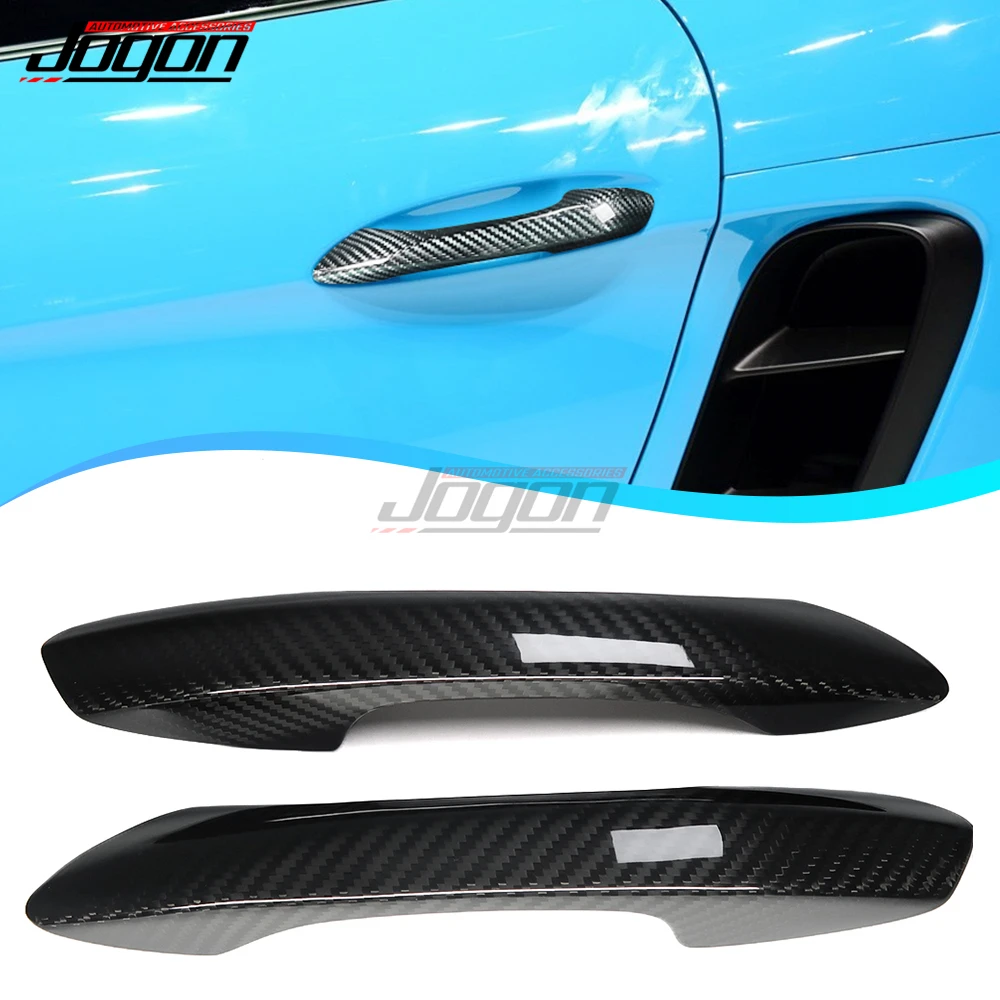 2pcs Carbon Fiber Car Exterior Side Door Handle Cover Trim For Porsche 911 718 981 991 Boxster Cayman Carrera S GTS Tatga