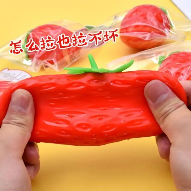 boule-anti-stress-a-fraise-corb-jouet-sensoriel-extensible-compressible-pour-relaxation-des-etudiants-adultes