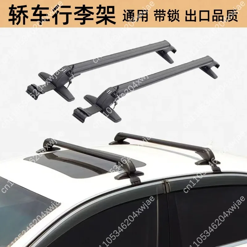 Car Roof Rack System Cross Bars Aluminum Alloy Easy Install No Drill Lockable Luggage Rack