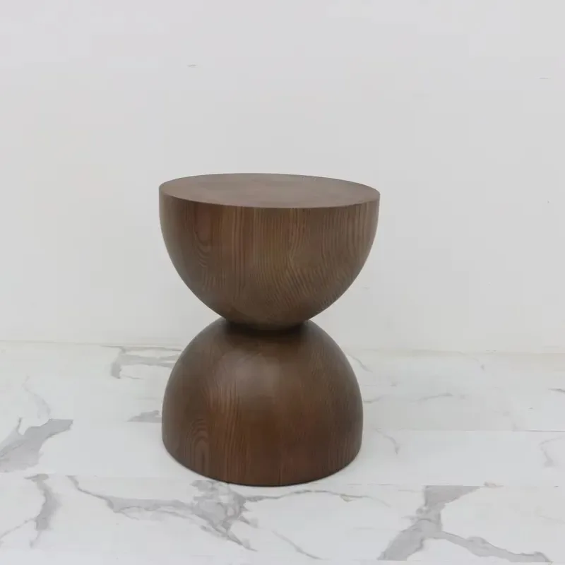 Modern Convertible Solid Ash Wood Side Table PVD Plated Living Room Furniture with 2 Year Warranty