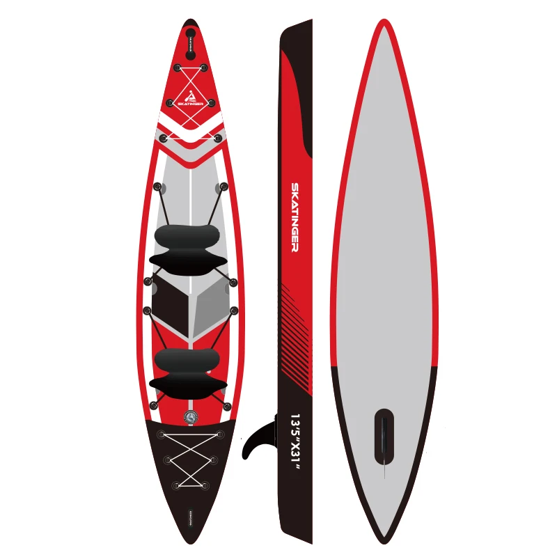 Heavy Duty 2 Person Drop Stitch Canoe Inflatable Fishing Kayak for Lakes & Rivers