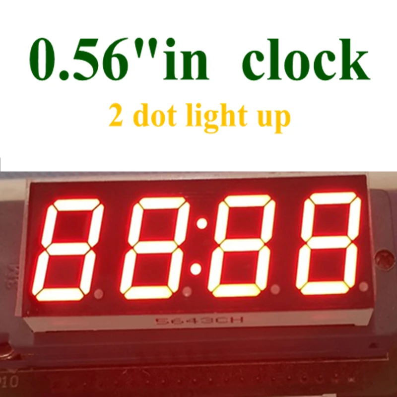 

20PCS Hot sale 0.56 inch Red Clock LED Display 7 Seven Segment 4 bit 0.56" 0.56in Common Anode Time 12 Pins digit tube