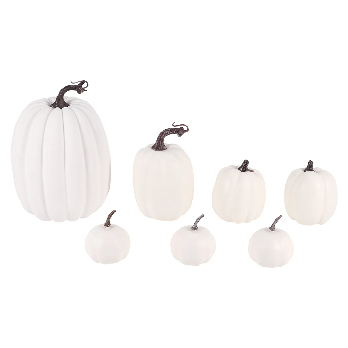 Halloween White Artificial Pumpkin Decoration Foam Pumpkin Desktop Core Thanksgiving Halloween Decoration 7 Pieces