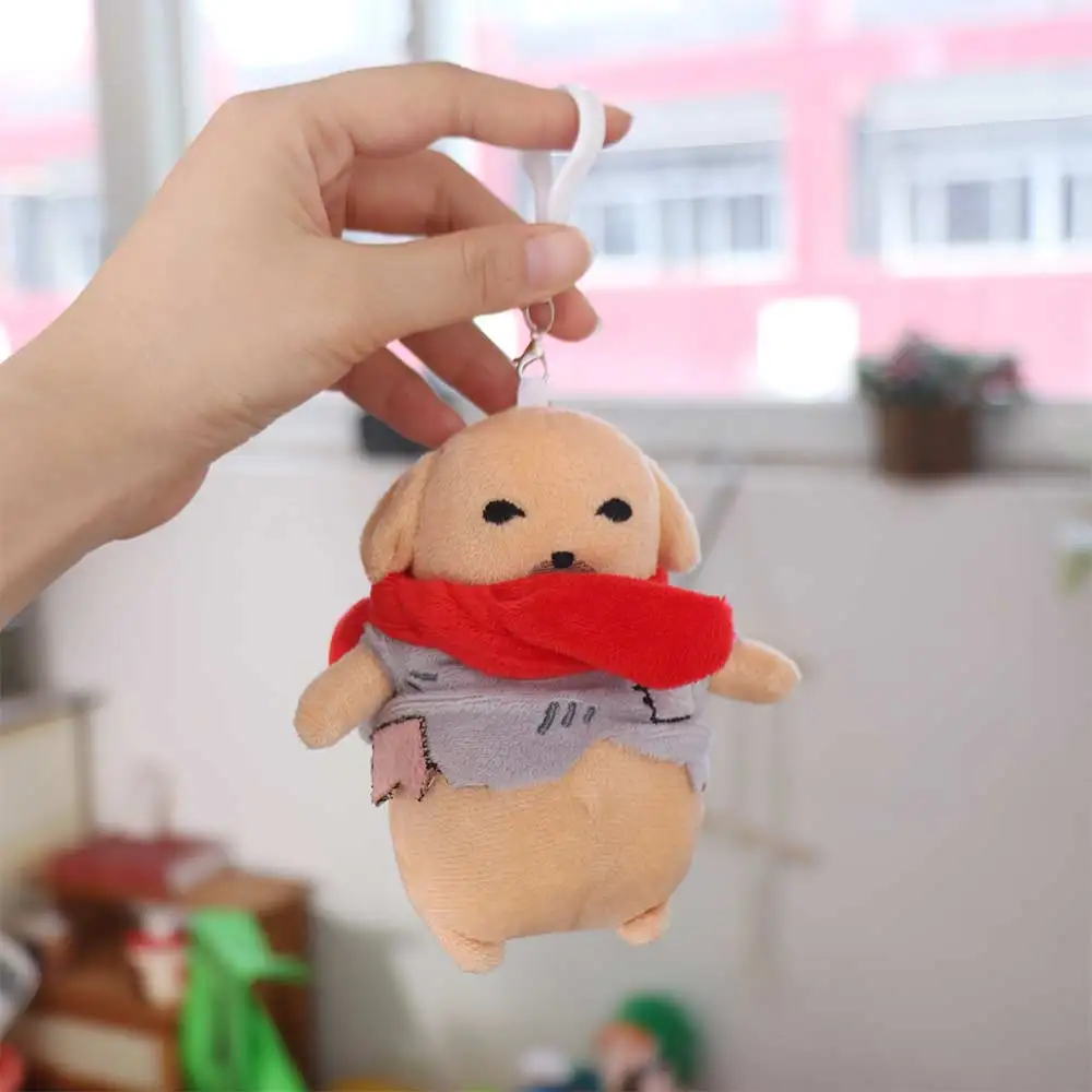 Creative Stuffed Animal Dipping Sauce Dog Funny Pendants Poor Tired Dog Kawaii Cartoon Puppy Keychain Backpack