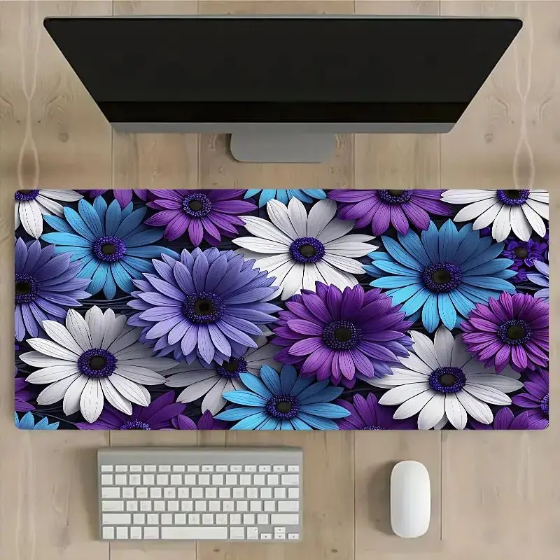 

Purple Flowers Daisy Large Game Mouse Pad Natural Rubber Non-Slip Office Mousepad As Gift for Boyfriend/Girlfriend