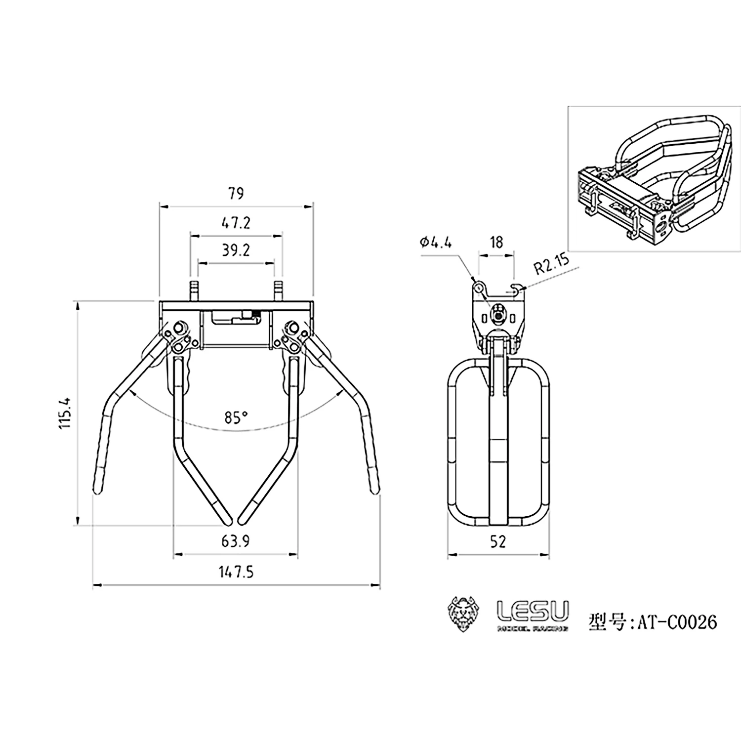 Zamiatarka Szczotka do czyszczenia Metal Ripper Wertykulator Metalowy zacisk do siana dla LESU 1/14 Aoue LT5 LT5H Skid Steer RC Ładowarka