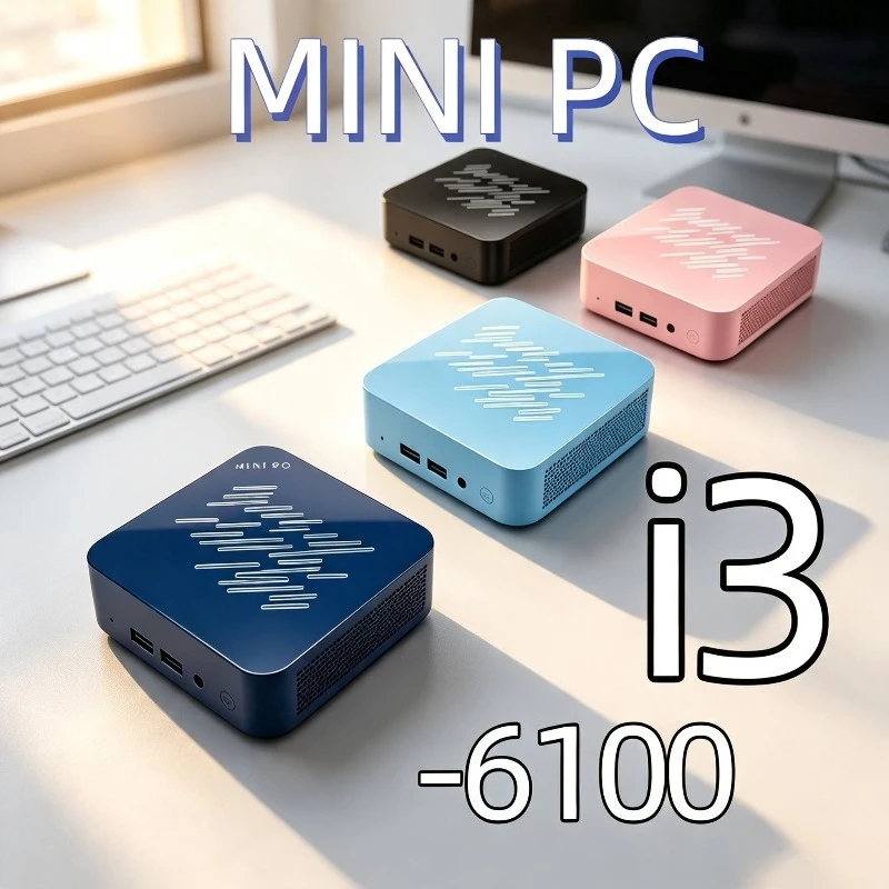 2026 High Performance Core i3 6100 Mini PC  16GB RAM Big SSD WiFi 6 Bluetooth 5.2 4K Output Home Office Mini Computer Host