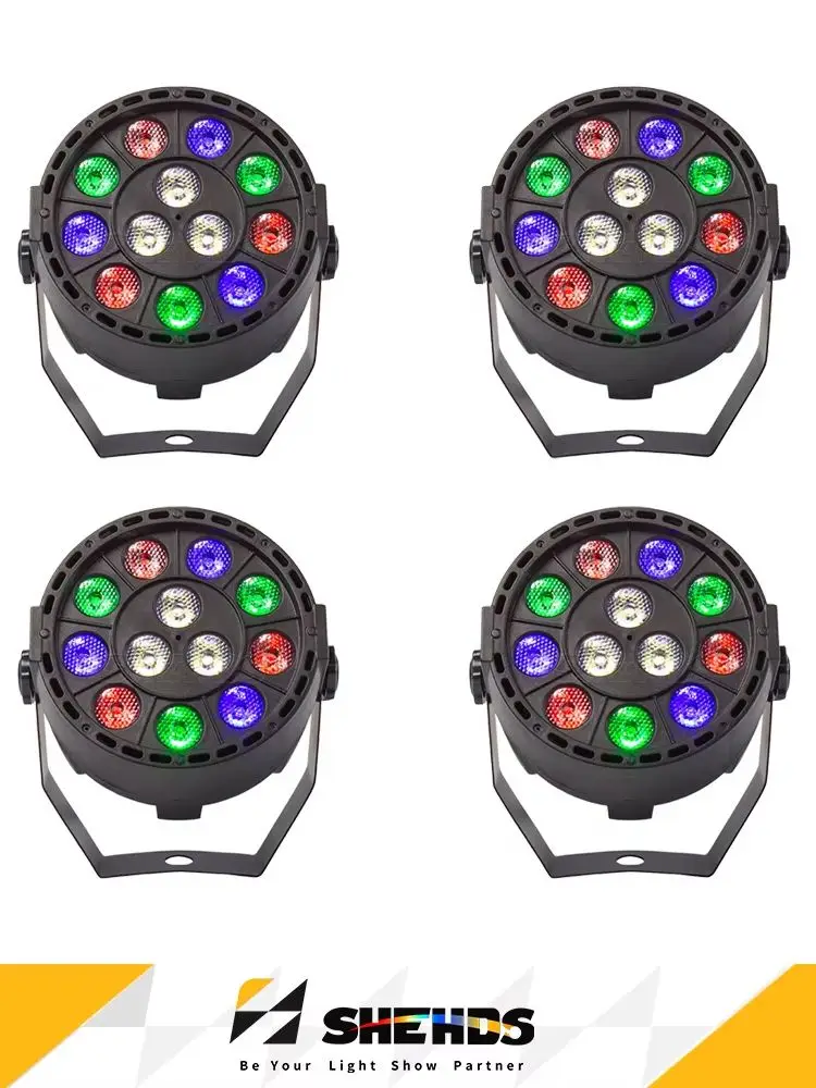 SHEHDS 2/4/6/8 Stück 12x3W LED Par RGB Wash Audience Par DMX512 für DJ Disco Hochzeit Party Heimdekoration 2 Jahre Garantie