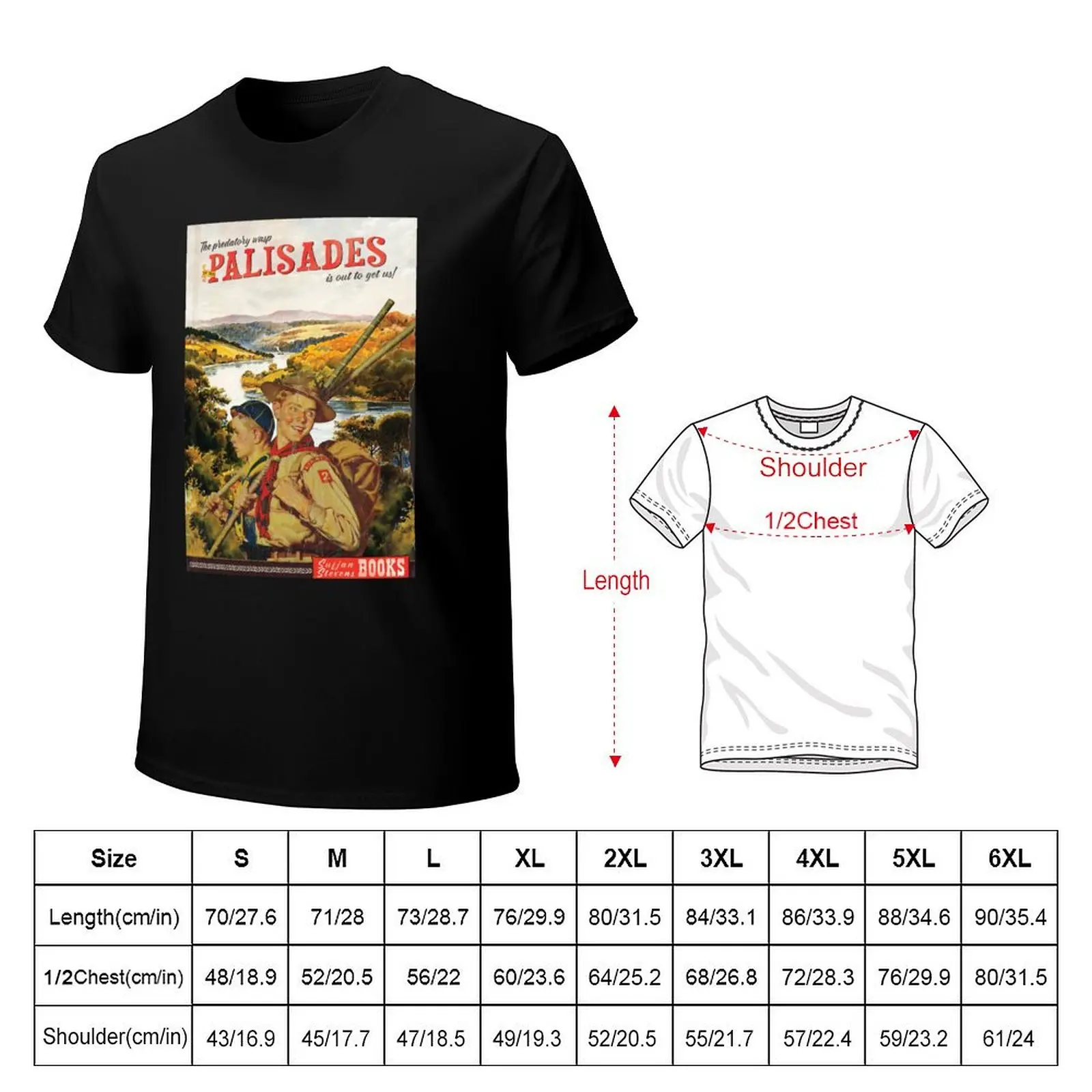The Predatory Wasp // Vintage Poster T-Shirt Big Size Short Sleeve Tee for Men