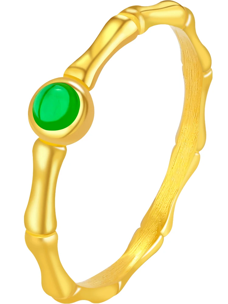 

Изящное желтое Золотое кольцо 999 24K из бамбука для женщин 1 шт.