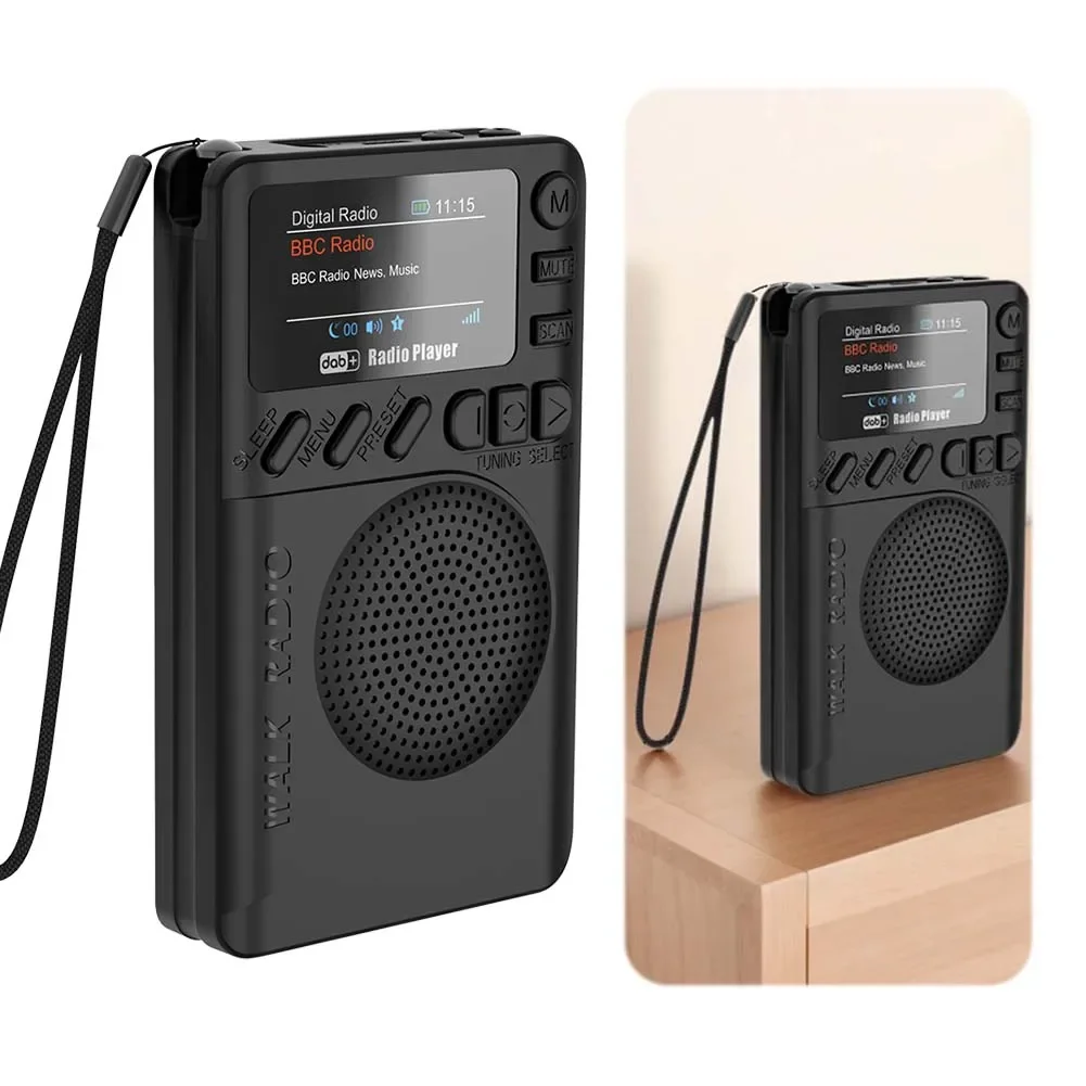 Wiederaufladbares tragbares Radio Mini DAB FM Digitalradio BT5.0 Farbbildschirm Taschenradio MP3-Wiedergabelautsprecher für Outdoor-Camping