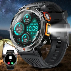 LIGE-reloj inteligente para hombre, accesorio de pulsera resistente al agua con pantalla de 1,45 pulgadas, 360x360 píxeles, batería de 300mAh, Bluetooth BT5.0, linterna y cámara remota magnética