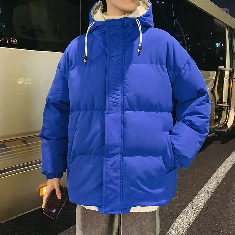 

Retro American Cotton Jaet Winter Thiened Warm Color Blo Hooded Men's Faionable Trendy New Arrival Polyester Fiber