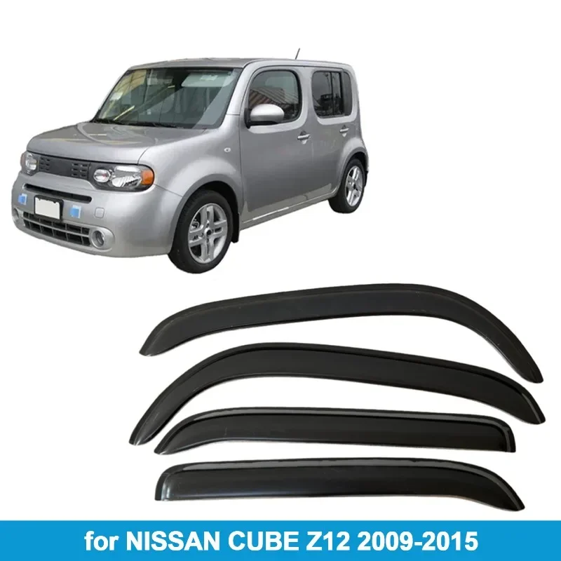 Transparent Injection Molding Side Window Rain Guards Thickened Wind Deflectors Fit Nissan Cube Z12 2009-2015