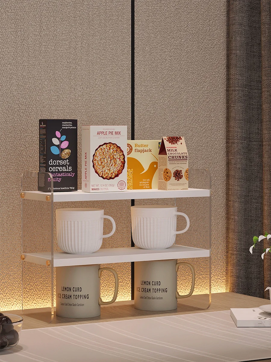 

Acrylic Office Desk Organizer Multi-Layer Storage elf Cosmetic Cup Holder High-End Home Furniture Display Ra Luxury Sle