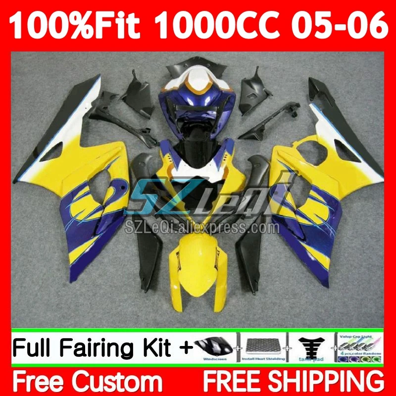 OEM Body For SUZUKI GSX-R1000 GSXR-1000 Yellow blue 90No.20 GSXR 1000CC 1000 CC K5 GSXR1000 05 06 GSX R1000 2005 2006 Fairings