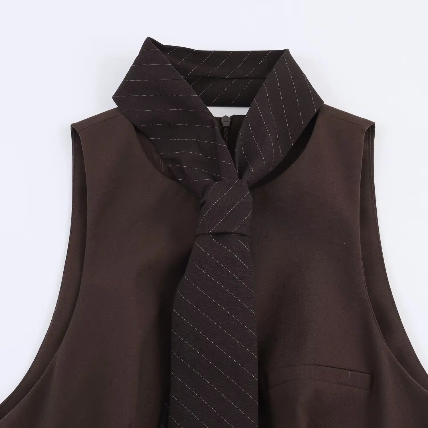 BSAY robe pour femmes mode automne hiver nouveau solide large plissé dos Zip Mini gilet robes français Chic femme vêtements de soirée