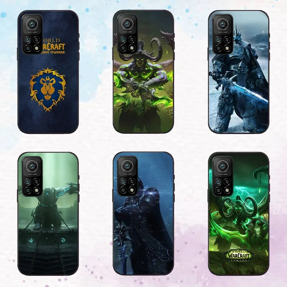 W-World Of W-Warcraft W-Wow Phone Case  For Xiaomi 11 12 Redmi 6 7 K40 6A Note6 7 8 9 11 Black Silicone Soft Case