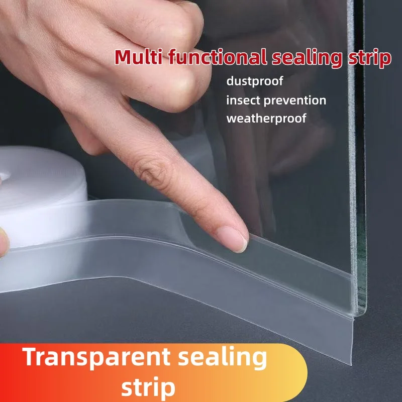 Windproof Sealing Strip - Self-Adhesive Door Damper for Wind and Sound Insulation, Used for Door, Window, and Shower Glass Gaps
