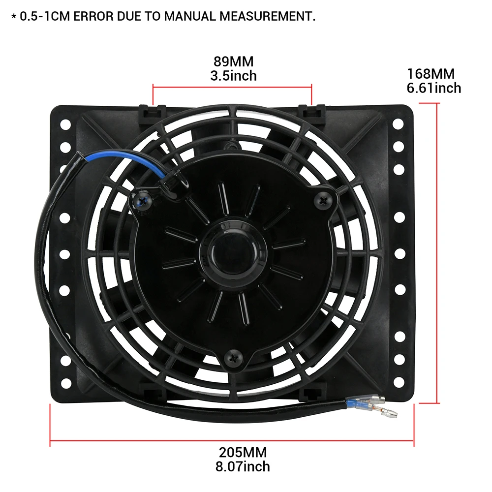 6 Inch Universal 12V 38W 10 Blades Slim Reversible Electric Radiator AUTO FAN Push Pull With mounting kit Type I 6