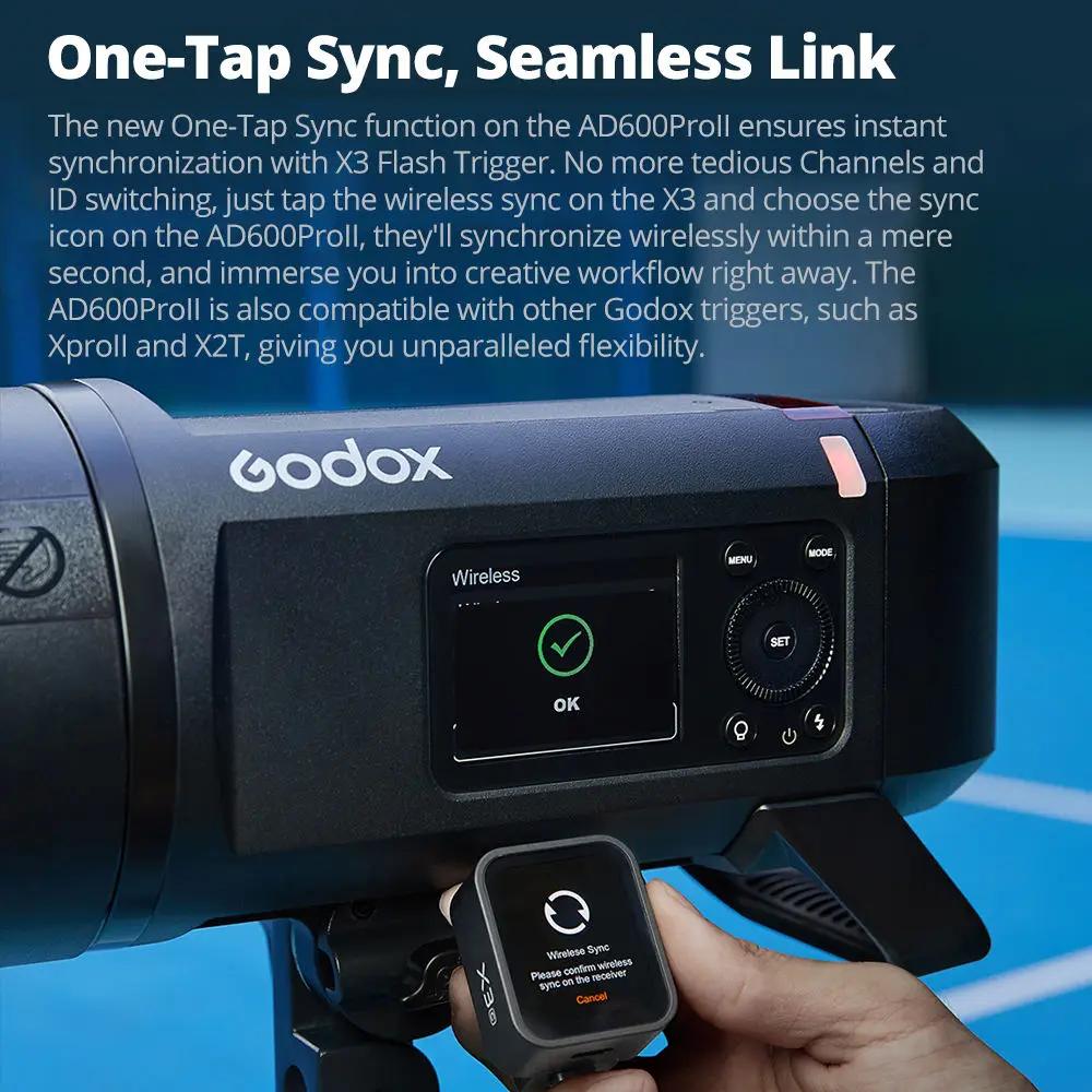 AD600Pro II All-in-One Outdoor Flash TTL High-speed  Built-in Lithium Battery Equipped with 2.4G Wireless X System